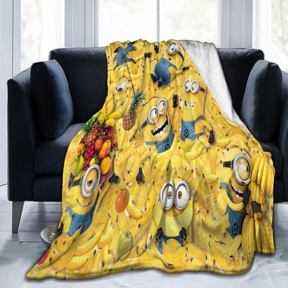 (125CM X 150CM) Vintage Minions Ultra-Soft Micro Fleece Blanket Throw Super Soft Anti-Pilling Lightweight Sofa Plush Bed Couch Living Room