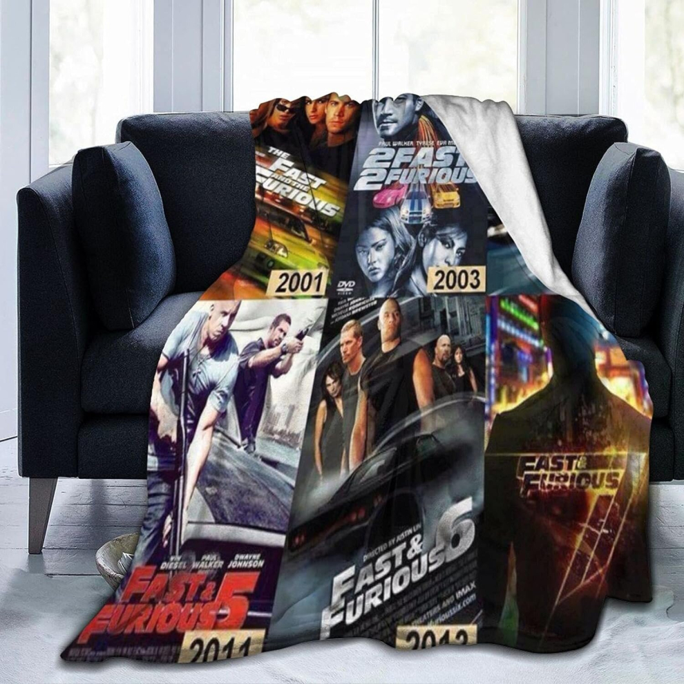 (125CM X 150CM) Fast Furious Ultra-Soft Micro Fleece Blanket Throw Super Soft Anti-Pilling Lightweight Sofa Plush Bed Couch Living Room Multiple Sizes