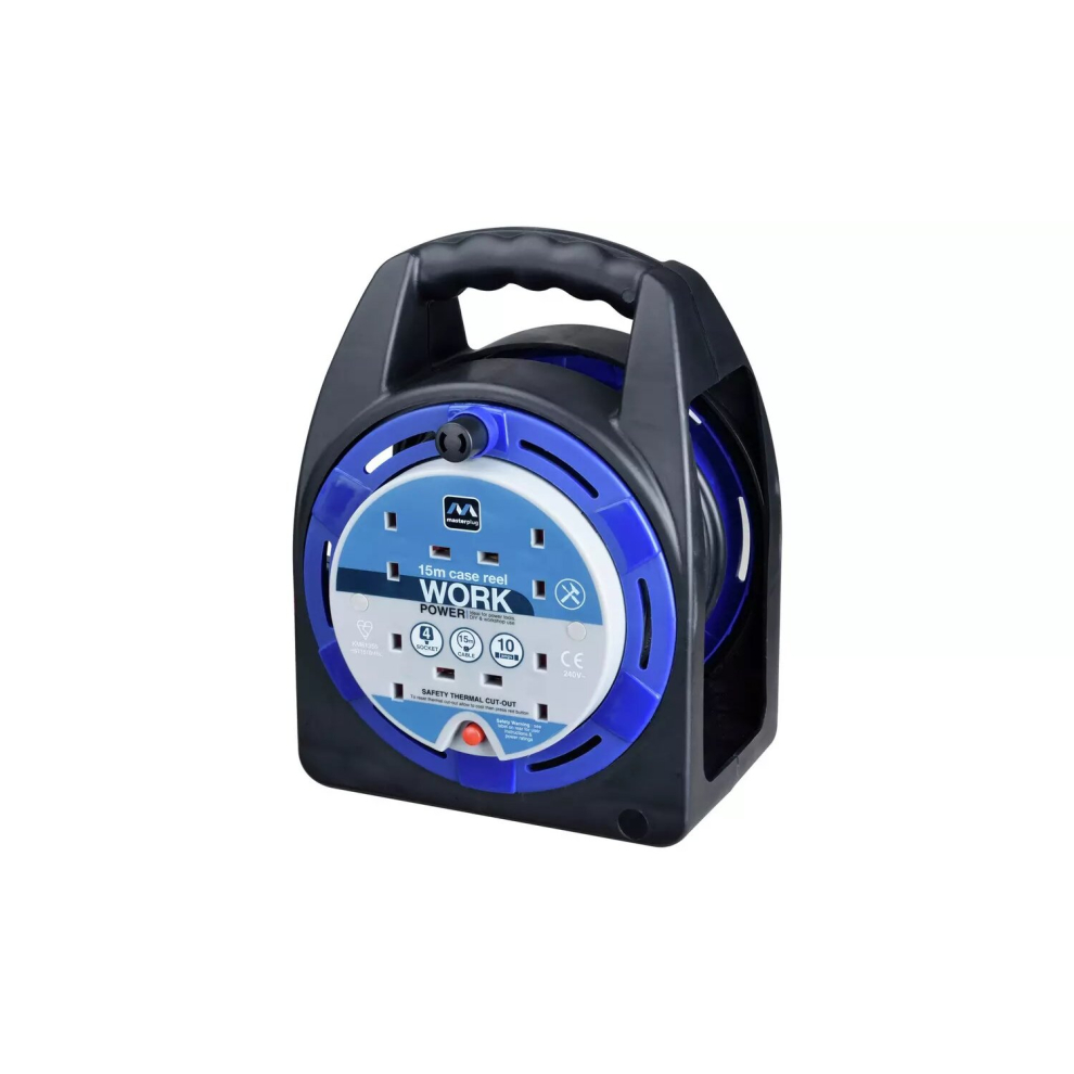 Masterplug 4 Socket Cable Reel - 15m