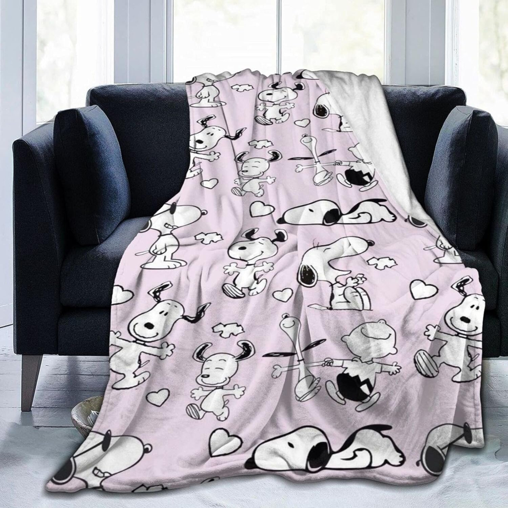 (125CM X 100CM) Snoopy Flannel Throw Blankets Super Soft Flannel Fleece Blankets Fluffy Warm Blankets for Bed,Sofa