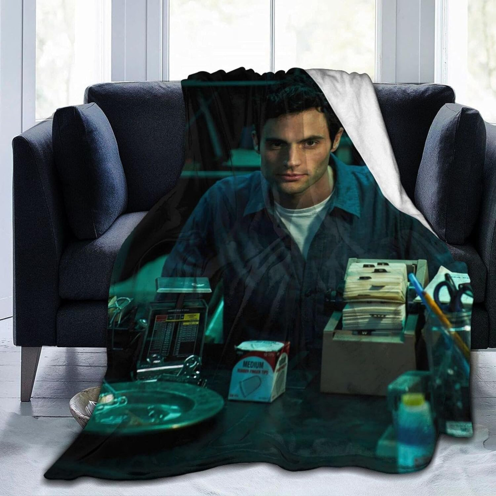 (125CM X 100CM) Penn Badgley Joe Goldberg Soft and Comfortable Warm Fleece Blanket