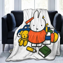 (125CM X 100CM) Vintage Miffy Ultra-Soft Fleece Bed Blanket - Warm Bed Throws - for Home Multiple Sizes for Adult Kids Teens
