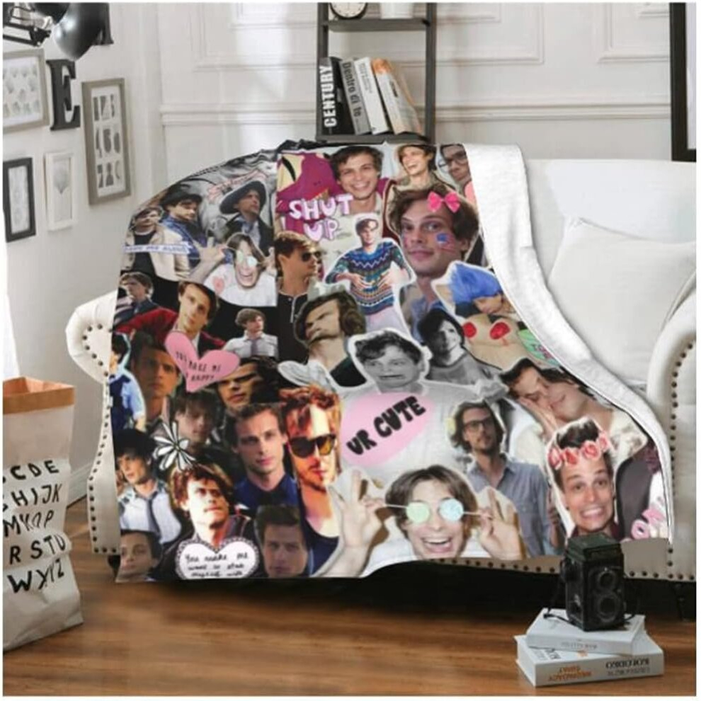 (150CM X 200CM) Matthew Gray Gubler Blanket Criminal Minds Throws Blanket Dr.Spencer Reid Soft Warm Quilt 40x50Inch (Gray Gubler 1, 40"x50")