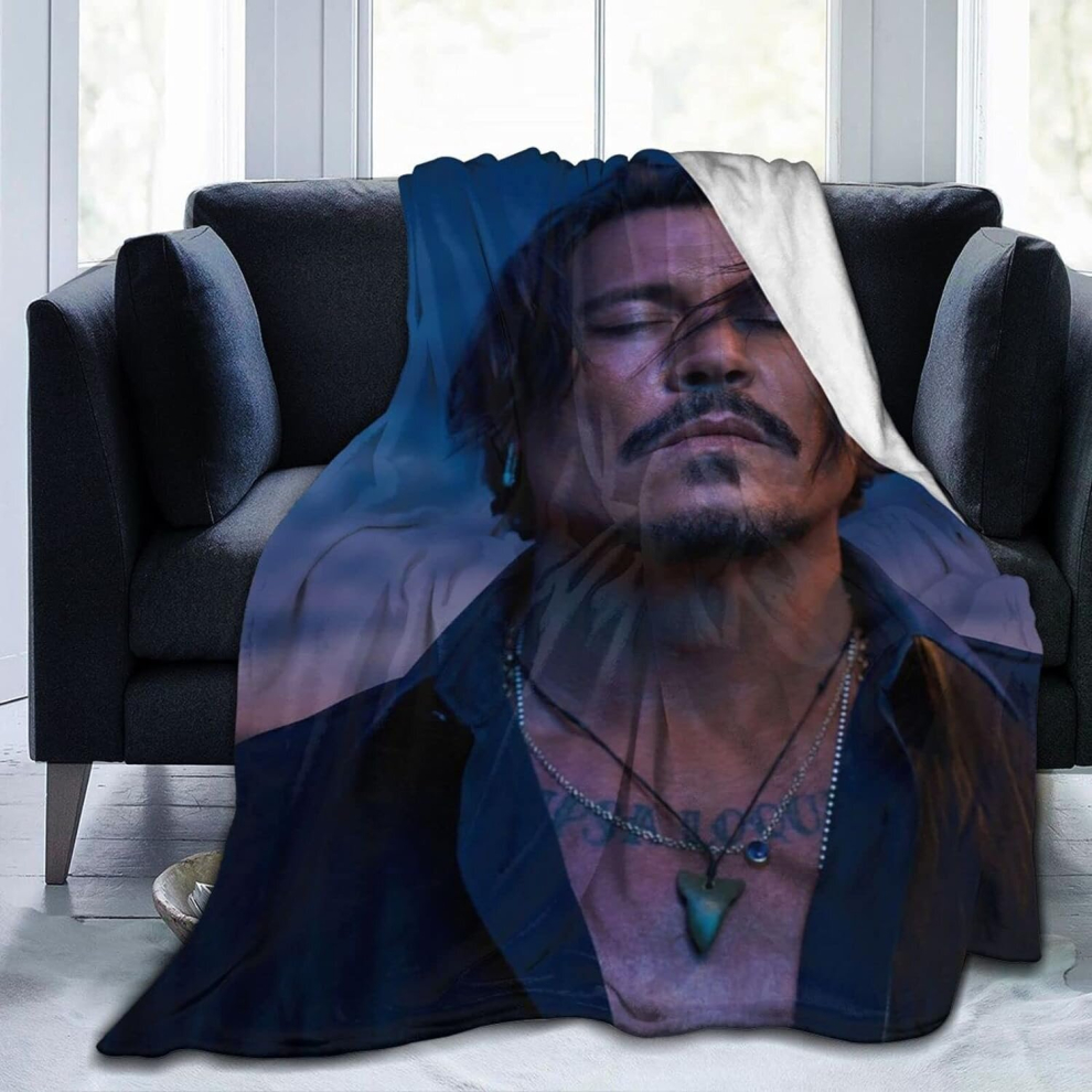 (125CM X 100CM) Johnny Depp Throw Blanket, Super Soft & Comfy Flannel Fleece Blanket