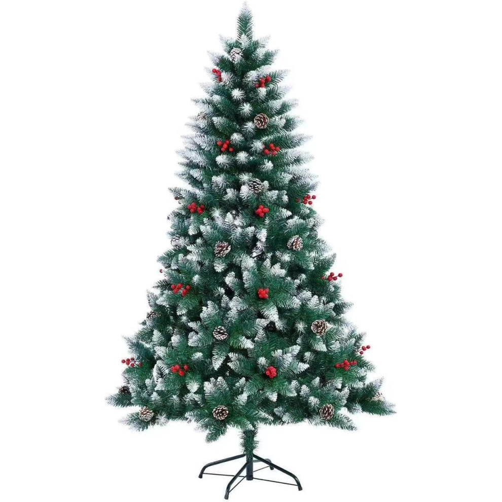 Shatchi (5 Feet) Christmas Tree Bushy Snowy Pencil Home Décor Green