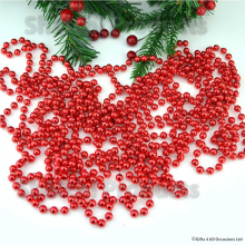 (Red) 24ft Hanging Bead Garland Christmas Tree Decorations Xmas Party Tinsel String