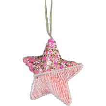 (Star Baby Pink 12cm, 1) Christmas Hanging Decorations Baby Pink Velvet Foam Pendants Xmas Tree Ornaments
