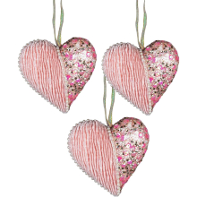 (Heart Baby Pink 12cm, 3) Christmas Hanging Decorations Baby Pink Velvet Foam Pendants Xmas Tree Ornaments