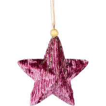 (Star Pink 10.5cm, 1) Christmas Hanging Decoration Hotpink Velvet Foam Pendant Xmas Gift Tree Ornament