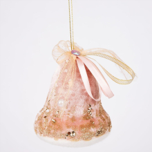 (Bell Pink 10cm, 1) Christmas Hanging Decorations Pink Velvet Foam Pendants Xmas Gift Tree Ornaments