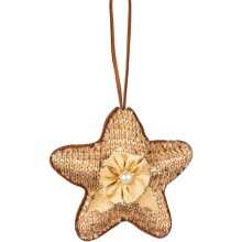 (Star Gold 12cm, 1) Christmas Hanging Decorations Gold Velvet Foam Pendants Xmas Gift Tree Ornaments