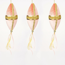 (Nut Bauble Pink 7x30cm, 3) Christmas Hanging Decorations Pink Velvet Foam Pendants Xmas Gift Tree Ornaments