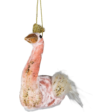 (Swan Pink 12x13cm, 1) Christmas Hanging Decorations Pink Velvet Foam Pendants Xmas Gift Tree Ornaments