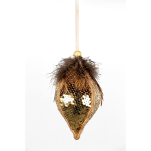 (Teardrop Gold 14cm, 1) Christmas Hanging Decorations Gold Velvet Foam Pendants Xmas Gift Tree Ornaments