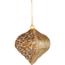 (Bauble Gold 10.5cm, 1) Christmas Hanging Decorations Gold Velvet Foam Pendants Xmas Gift Tree Ornaments