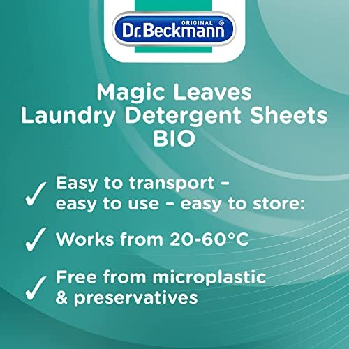Dr Beckmann Dr. Beckmann MAGIC LEAVES Laundry Detergent Sheets BIO | 25 Sheets 1
