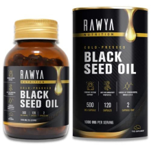 Black Seed Oil - 120 Softgel Capsules, RAWYA, Premium Cold-Pressed Nigella Sativa, Pure Black Cumin Seed Oil - 500mg Each, Supports Immune System,