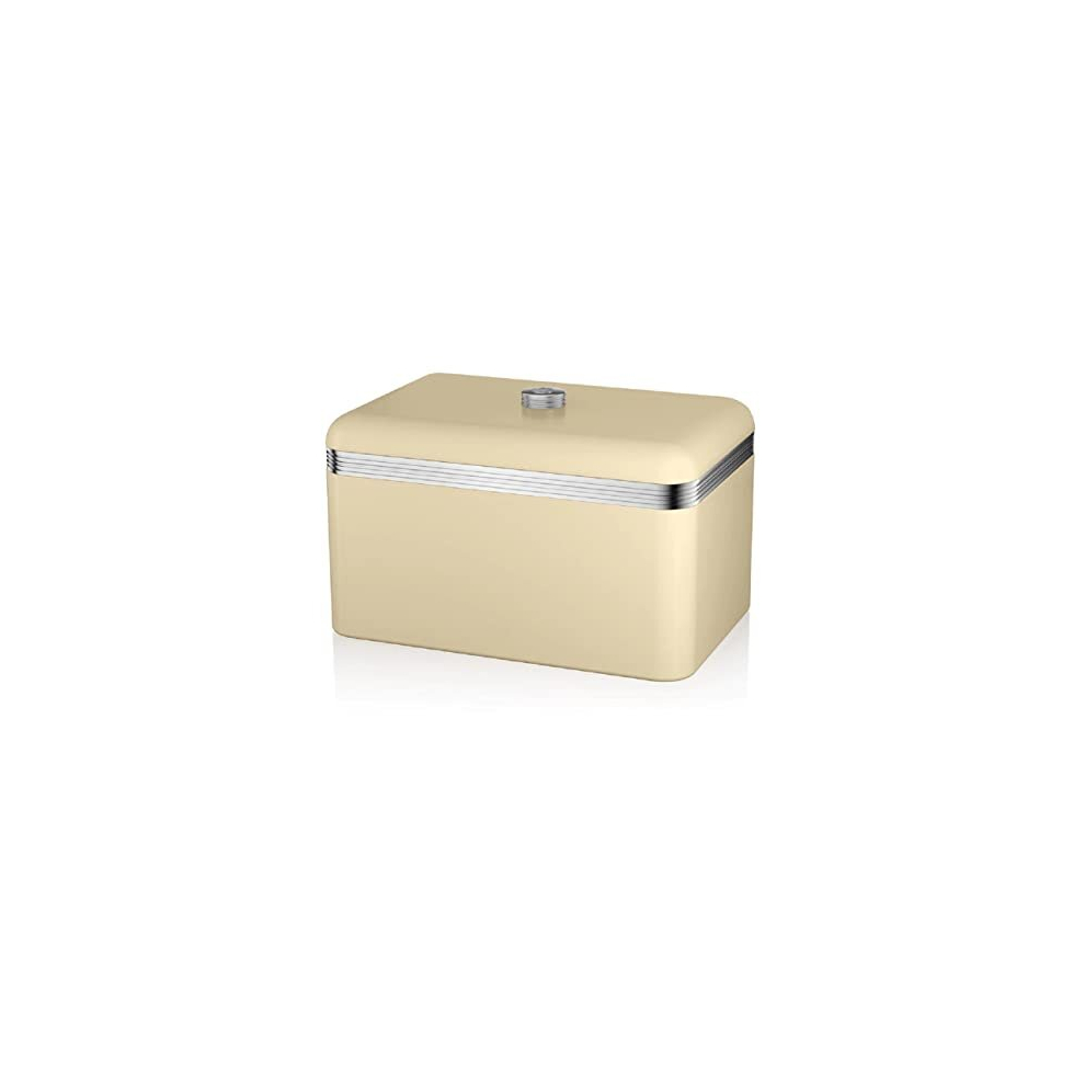 Swan SWKA1010CN Retro Bread Bin, Metal, Cream(Retro), 18 Litre Storage Capacity