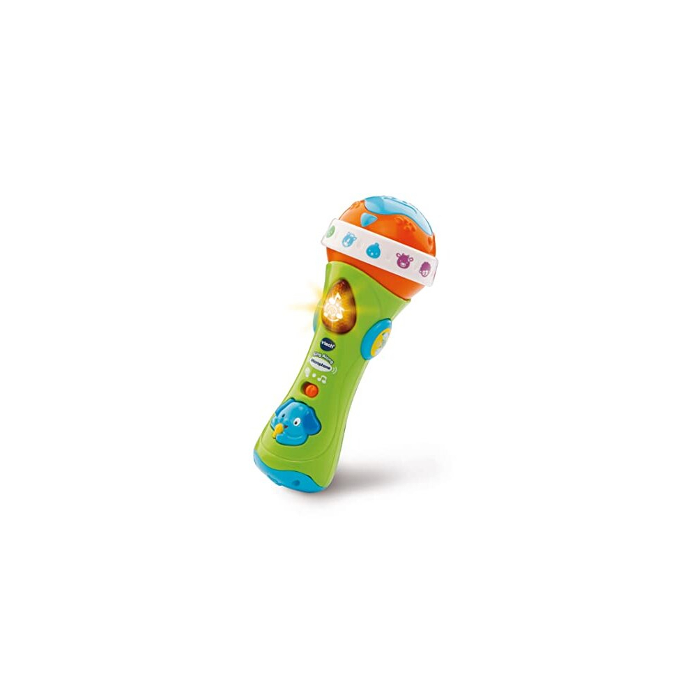 VTech Sing Along Microphone for Kids | Toddler Toy Microphone with Amplified Voice Effect and Animal Sounds | Educational Toys for Boys & Girls 1, 2,