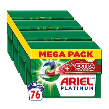 Ariel All-in-1 PODS Laundry Detergent Washing Liquid Tablets / Capsules, 76 Washes (4x19) , With Platinum Extra Stain Removal, Deep Down Clean And