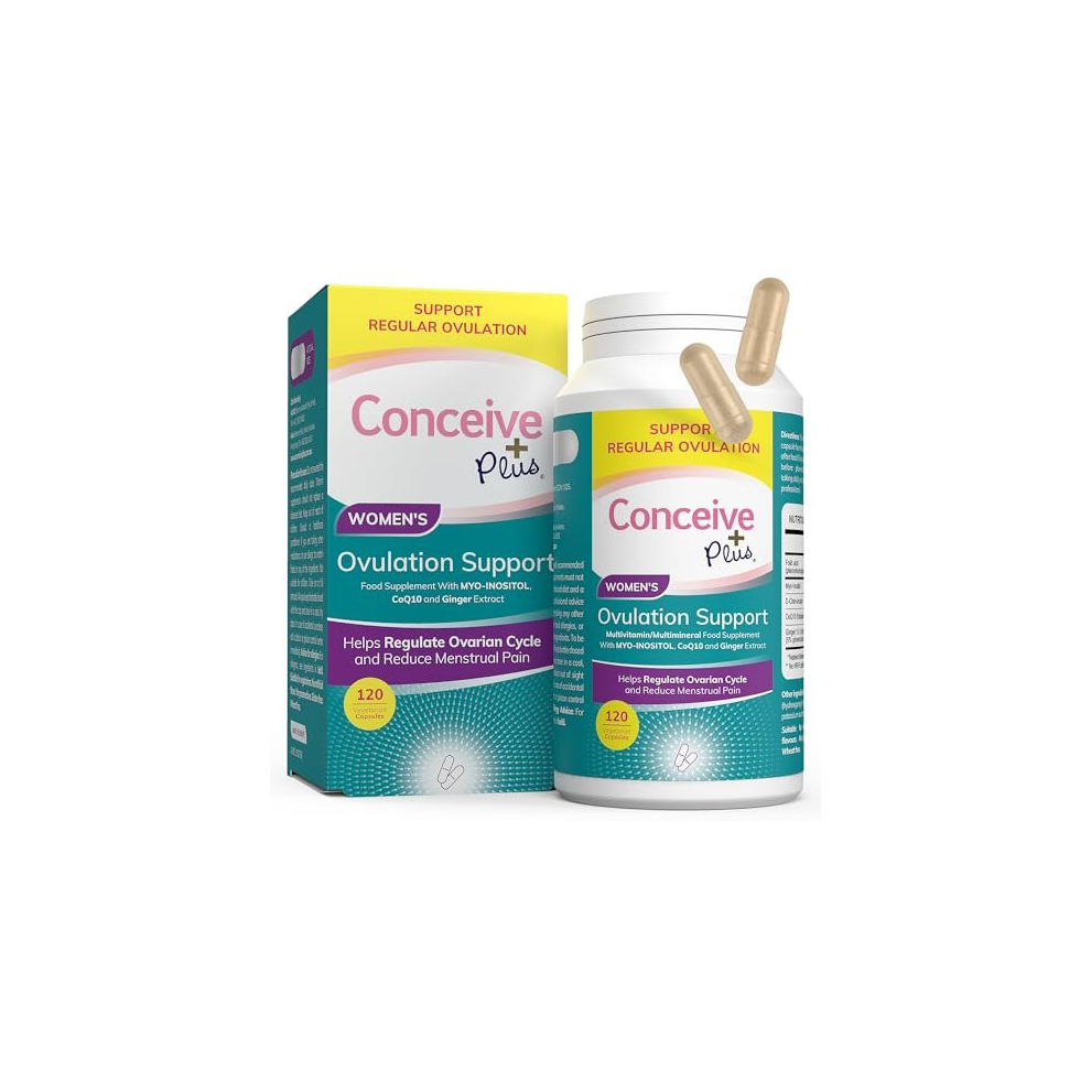 Conceive Plus Ovulation Support - Myo Inositol, Coq10, Folic Acid Women Fertility Supplement - Female Hormone Balance & Ovarian Support Pcos Capsules