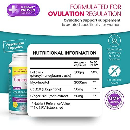 Conceive Plus Ovulation Support Myo Inositol, CoQ10, Folic Acid Women