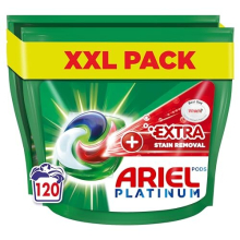 Ariel All-in-One Platinum PODS Washing Liquid Laundry Detergent Tablets / Capsules, 120 Washes (60 x 2) with Extra Stain Removal For Extra Hygiene