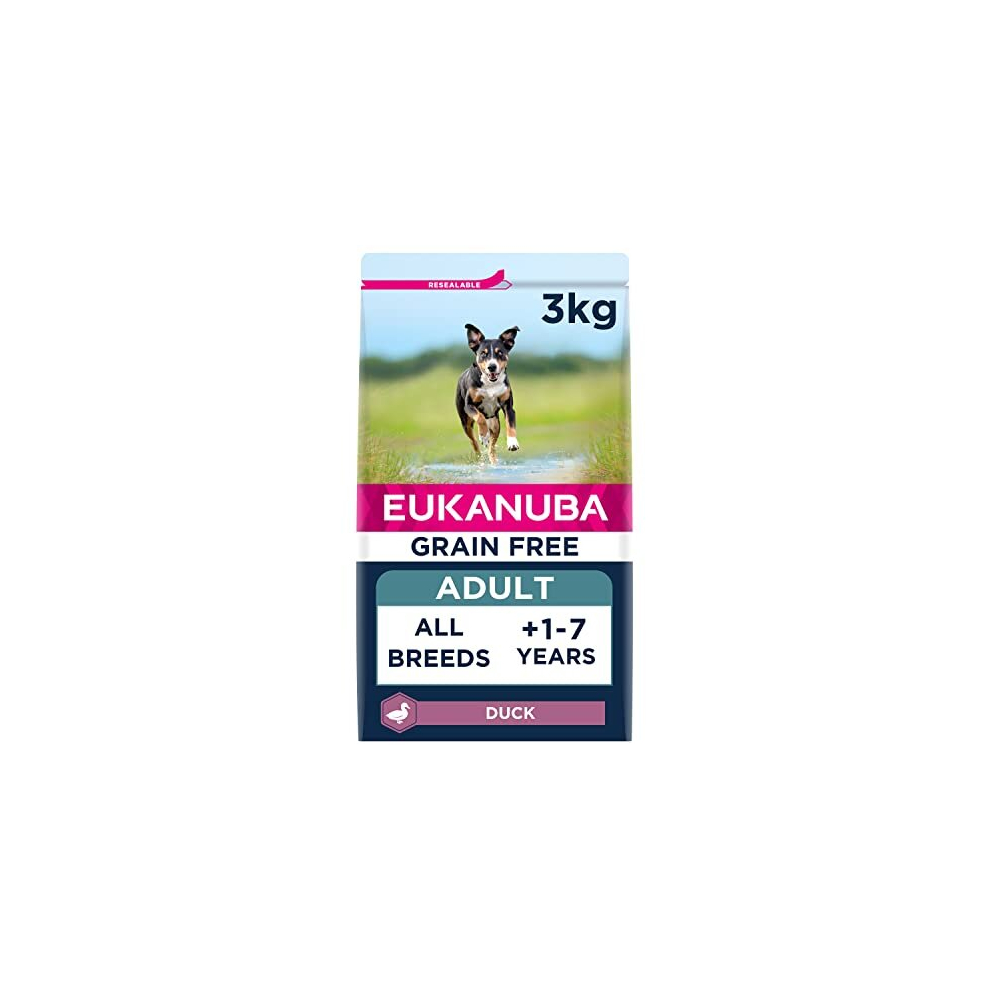 Eukanuba Grain Free Complete Dry Dog Food for Adult Dogs with Duck 3 kg