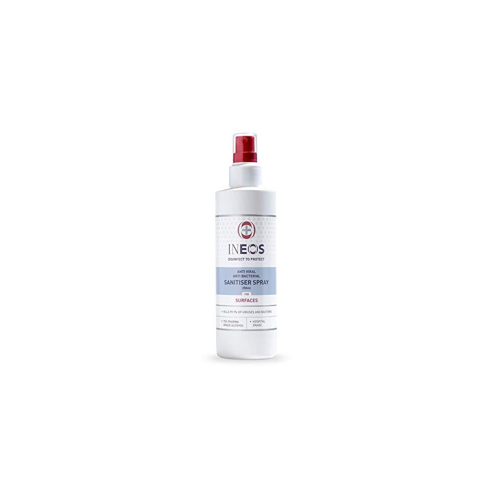 INEOS - Sanitiser Spray (250ml) ? Surfaces - Hospital Grade - 75% pharma grade alcohol - 99.9% of viruses and bacteria