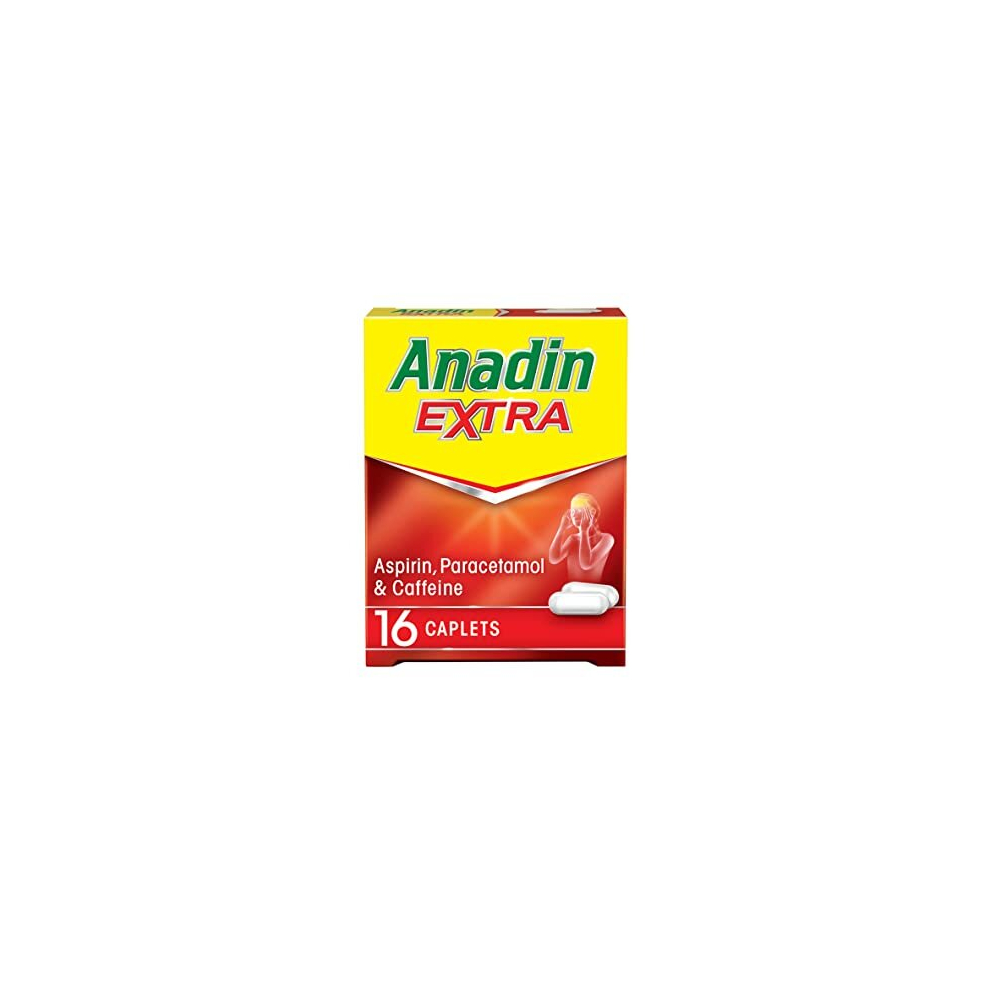 Anadin Extra Aspirin Paracetamol And Caffeine Caplets, Red, 16 Count