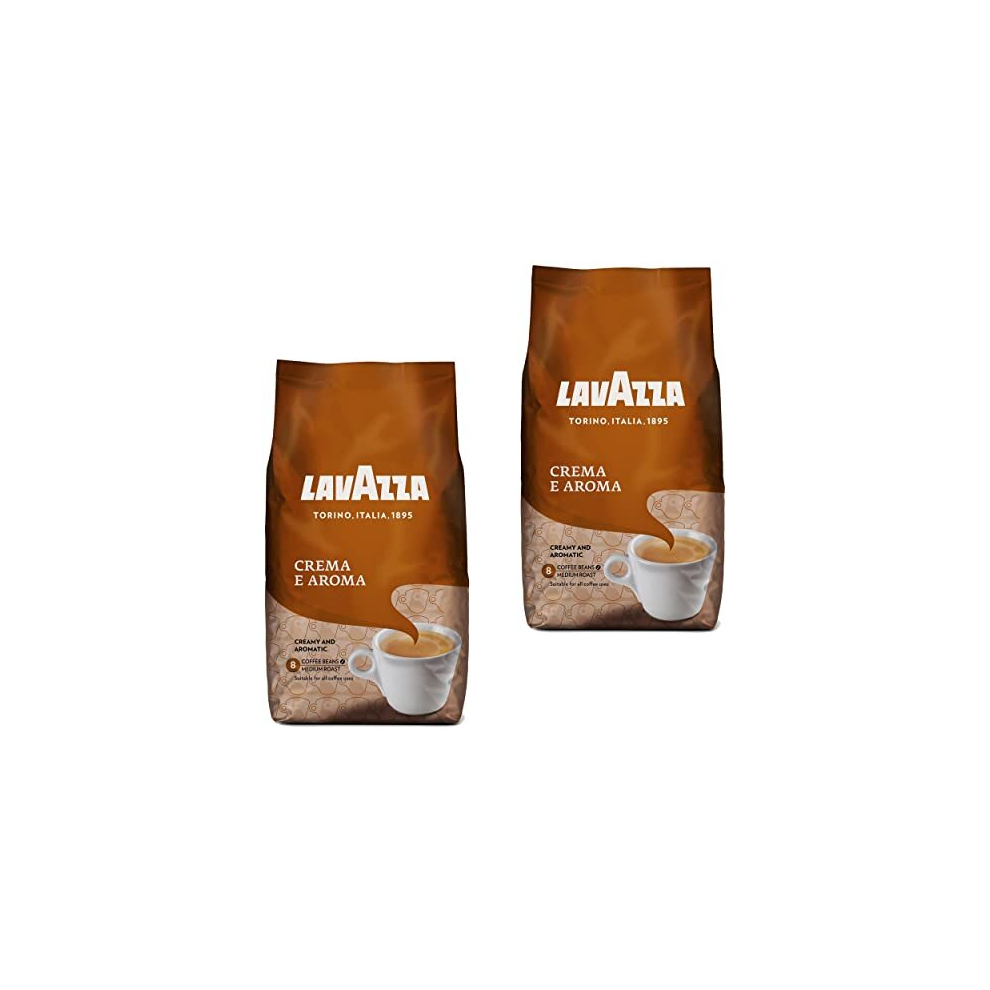 Lavazza Crema E Aroma Coffee Beans, Pack of 2, 2 x 1000g