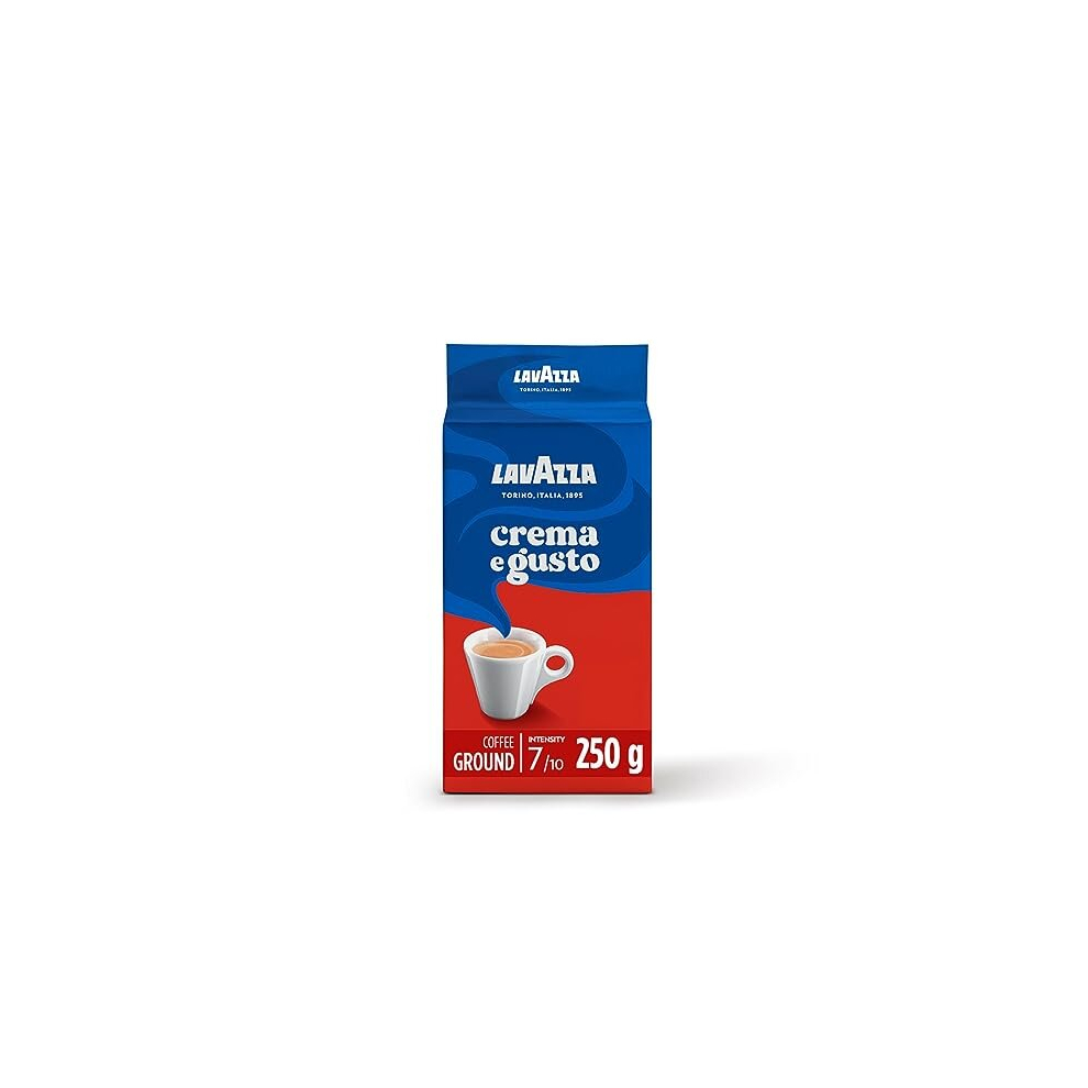 Lavazza, Crema e Gusto Classico, Ground Coffee, 8 Packs of 250g, Ideal for Moka Pot or Filtered Coffee,Rounded and Inviting Taste, Intensity 7/10,