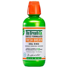 The Breath Co Alcohol Free Mouthwash - Dentist Formulated Oral Rinse for 12 Hours of Fresh Breath - Mild Mint Flavour, 500ml