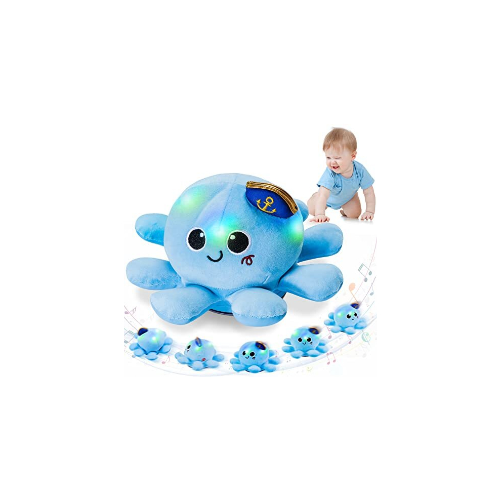 FancyWhoop Baby Musical Light Crawling Toys - Light up Dancing Spinning Walking Soft Octopus Toy for Boys Girls Kids, Sensory Interactive Baby Gifts