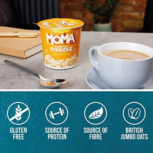 MOMA Instant Porridge Pots GOLDEN SYRUP Pack of 12 x 70g Breakfast