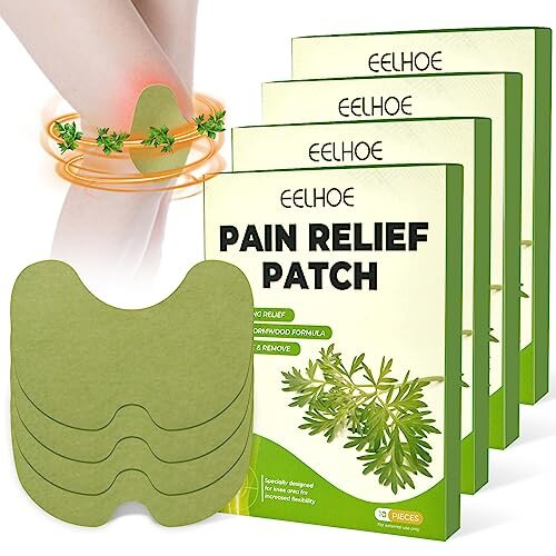 Pain Relief Patches - 40Pcs Knee Pain Relief Patches Kit, Wellknee Pain Relief Patch for Knee, Wormwood Herbal Knee Patches for Arthritis, Relieves