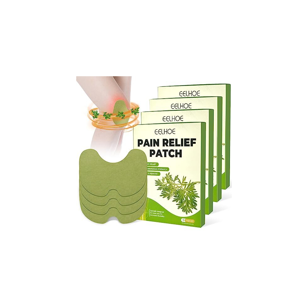 Pain Relief Patches - 40Pcs Knee Pain Relief Patches Kit, Wellknee Pain Relief Patch for Knee, Wormwood Herbal Knee Patches for Arthritis, Relieves