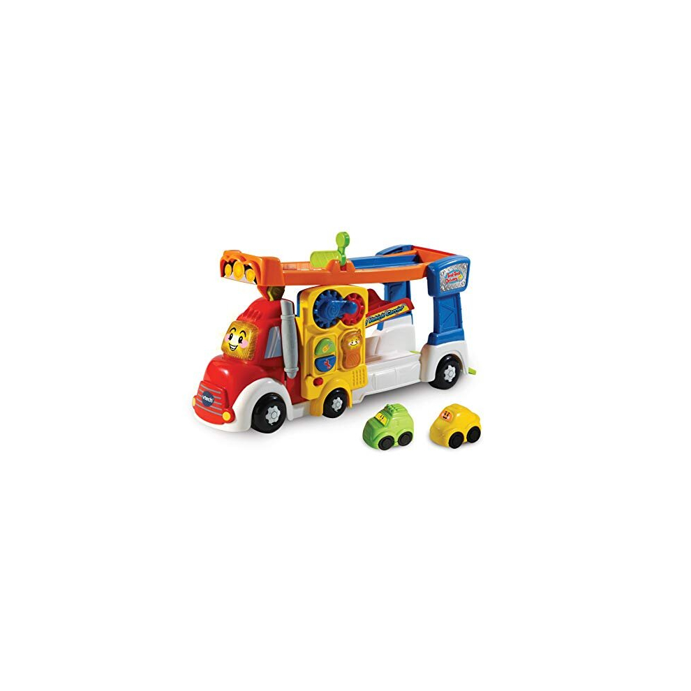 Vtech Toot-Toot Drivers Big Vehicle Carrier 2-In-1 With 2 Mini Vehicles, Lights & Sounds, Fits Up To 5 Cars (521103)
