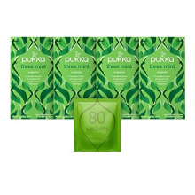 Pukka Herbs | Three Mint Organic Herbal Tea | Spearmint, Peppermint and Fieldmint | Perfect For After Meals | 4 packs | 80 Sachets