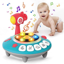 Baby Toys for 1 Year Old Toddlers, Piano Play, Rhythm Master, Whack a Mole, Musical Toys for Toddler 1-3, Baby Light Up UFO Toy Early Learning