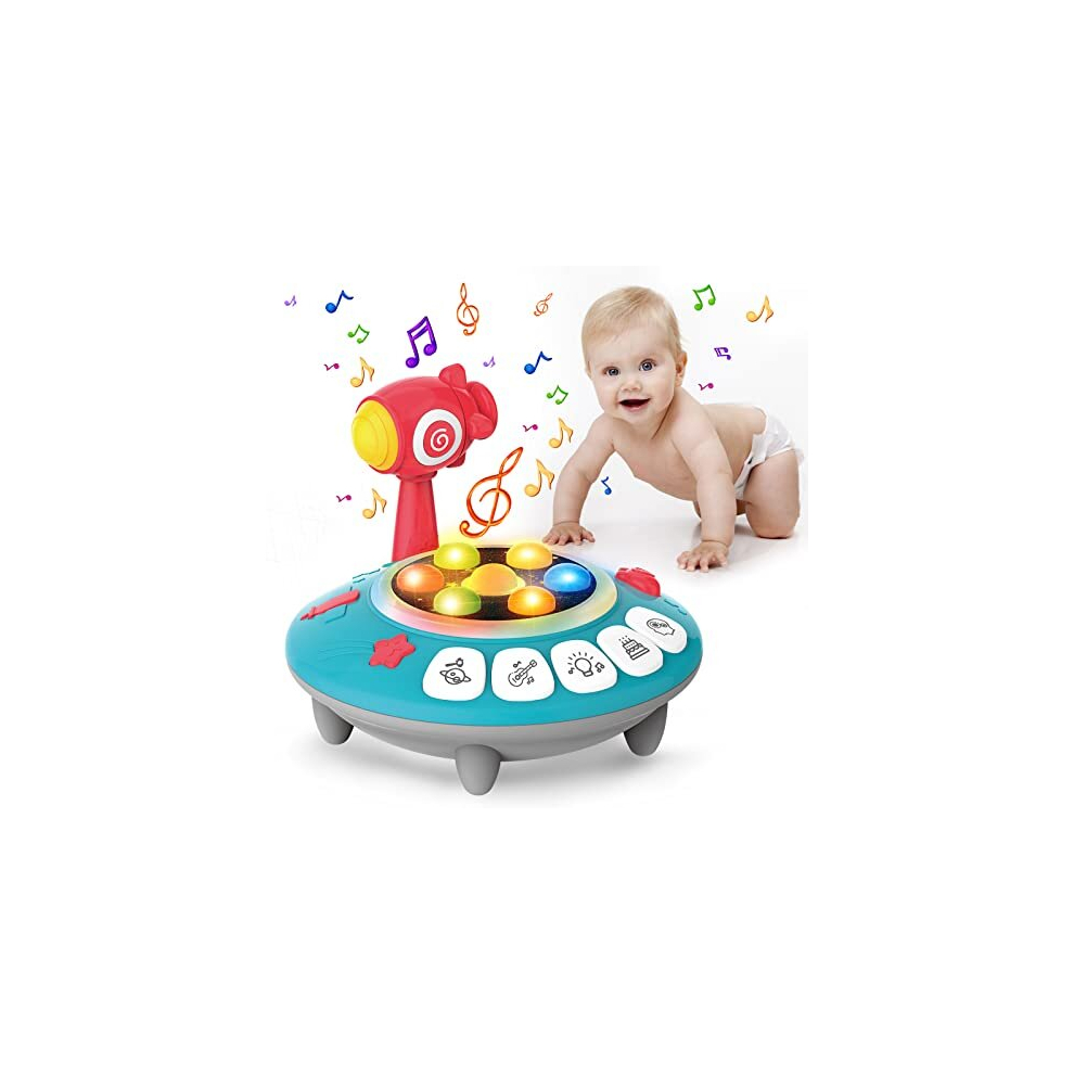 Baby Toys for 1 Year Old Toddlers, Piano Play, Rhythm Master, Whack a Mole, Musical Toys for Toddler 1-3, Baby Light Up UFO Toy Early Learning