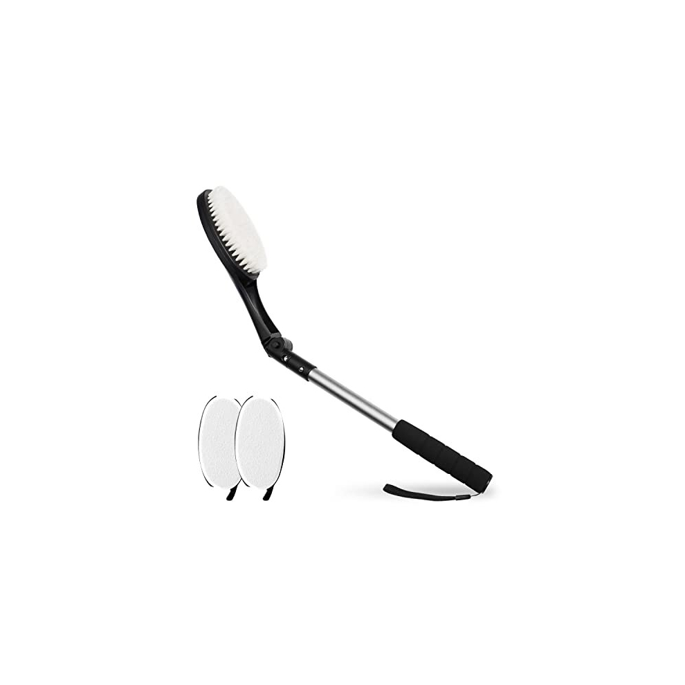 EASACE Body Brush for Back, Adjustable Head Long Handle Bath Brush for Showering, Back Scrubber, Shower Brush with Soft Bristles for Wet or Dry