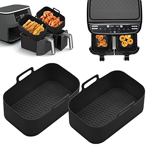 koitoy 2PCS Silicone Pot Air Fryer Liners for Ninjas Dual Air Fryer ...