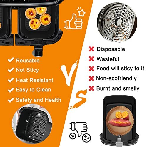 koitoy 2PCS Silicone Pot Air Fryer Liners for Ninjas Dual Air Fryer ...