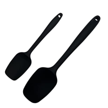 Silicone Spoon Spatula, 2 Pcs Wok Spatula, Non-Stick Kitchen Utensils with Steel Core for Cooking, One Small Spatulas and Large Spatulas