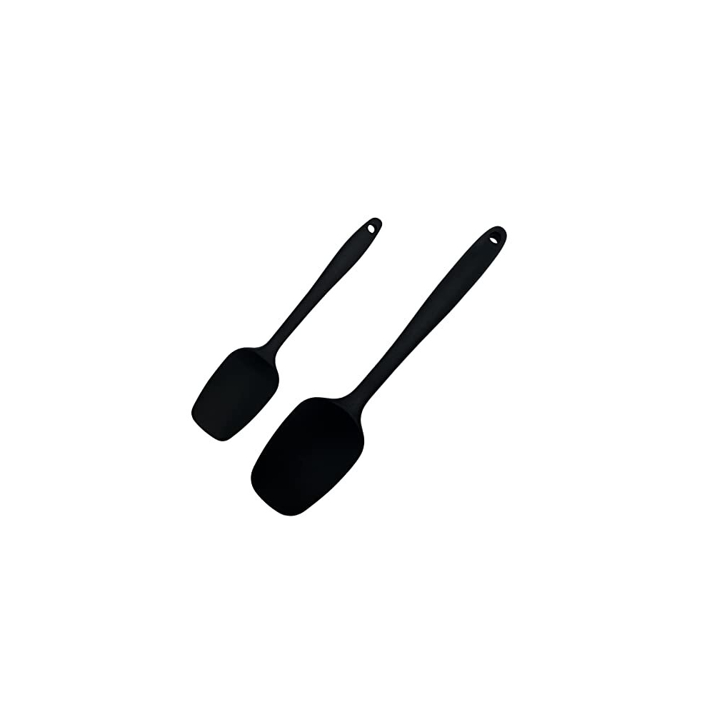 Silicone Spoon Spatula, 2 Pcs Wok Spatula, Non-Stick Kitchen Utensils with Steel Core for Cooking, One Small Spatulas and Large Spatulas