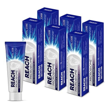 REACH Microbiome Toothpaste Total Care 120g x 6, Strong Mint Flavor, Whitening Fresh Breath Anti-Plaque, Probiotic Ingredients, Clean Healthy Teeth
