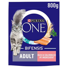 Purina ONE Adult Dry Cat Food Rich in Salmon 800g (Case of 4)
