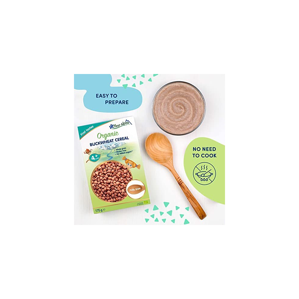 Baby Cereal FLEUR ALPINE Organic Baby Porridge Corn, Pack Of