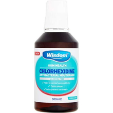 Wisdom Chlorhexidine Mouthwash - Fresh Mint - Alcohol Free (2 x 300ml Bottles)